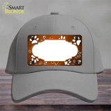 Paw Scallop Orange White Novelty License Plate Hat Cotton / Gray