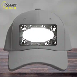 Paw Scallop Gray White Novelty License Plate Hat Cotton / Gray