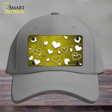 Yellow White Love Oil Rubbed Novelty License Plate Hat Cotton / Gray