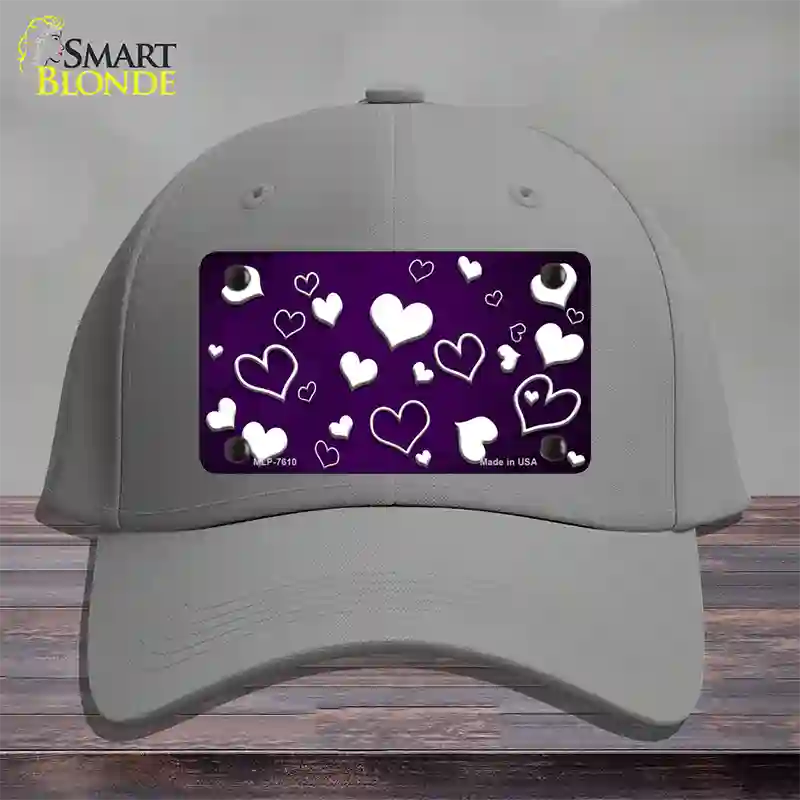 Purple White Love Oil Rubbed Novelty License Plate Hat Cotton / Gray