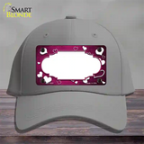 Pink White Love Scallop Oil Rubbed Novelty License Plate Hat Cotton / Gray