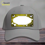 Yellow White Love Scallop Oil Rubbed Novelty License Plate Hat Cotton / Gray