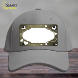 Gold White Love Scallop Oil Rubbed Novelty License Plate Hat Cotton / Gray