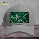 Green White Butterfly Oil Rubbed Novelty License Plate Hat Cotton / Gray