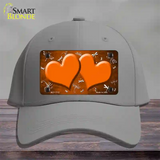 Orange White Dragonfly Hearts Oil Rubbed Novelty License Plate Hat Cotton / Gray