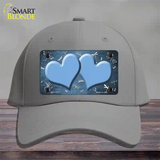 Light Blue White Dragonfly Hearts Oil Rubbed Novelty License Plate Hat Cotton / Gray