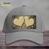 Gold White Dragonfly Hearts Oil Rubbed Novelty License Plate Hat Cotton / Gray