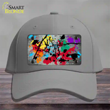 White Splatter Oil Rubbed Novelty License Plate Hat Cotton / Gray