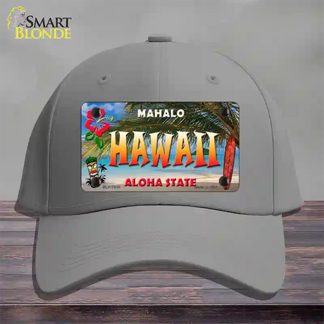 Hawaii State Novelty License Plate Hat Cotton / Gray