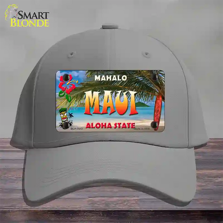 Maui Hawaii State Novelty License Plate Hat Cotton / Gray