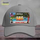 Koa Hawaii State Novelty License Plate Hat Cotton / Gray