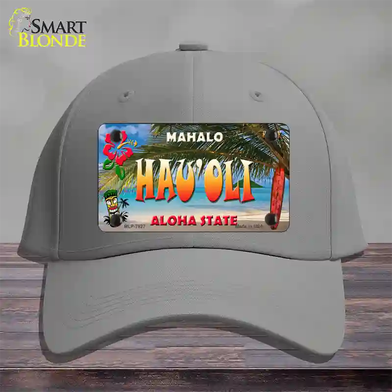 Hau oli Hawaii State Novelty License Plate Hat Cotton / Gray