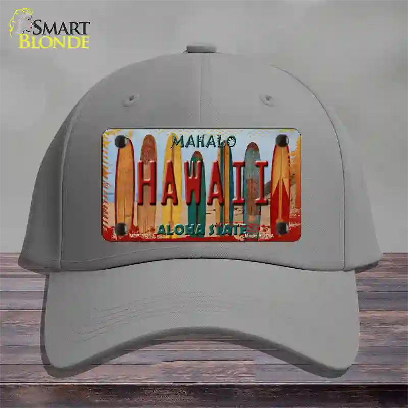 Hawaii Surfboards State Novelty License Plate Hat Cotton / Gray