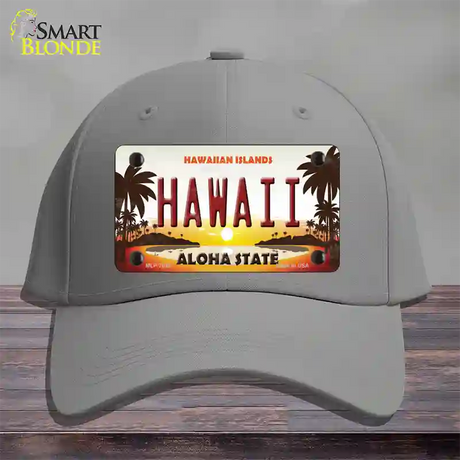 Hawaii Hawaiian Islands Novelty License Plate Hat Cotton / Gray