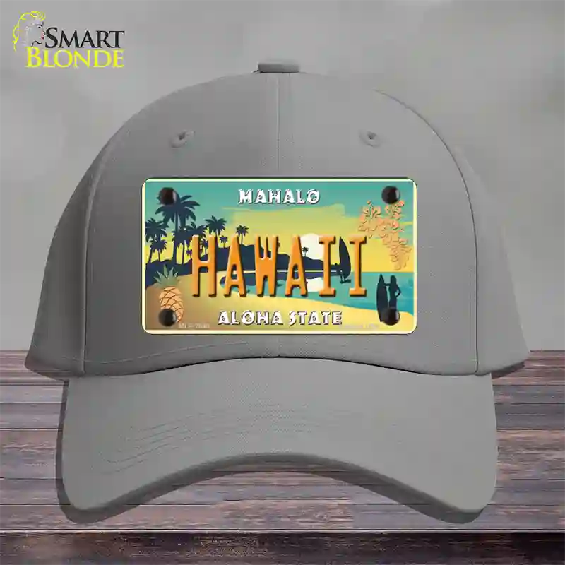 Hawaii Pineapple Novelty License Plate Hat Cotton / Gray