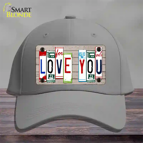 Love You License Plate Art Wood Novelty License Plate Hat Cotton / Gray