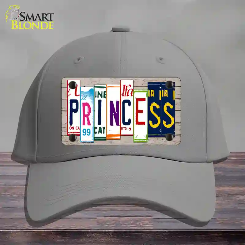 Princess License Plate Art Wood Novelty License Plate Hat Cotton / Gray