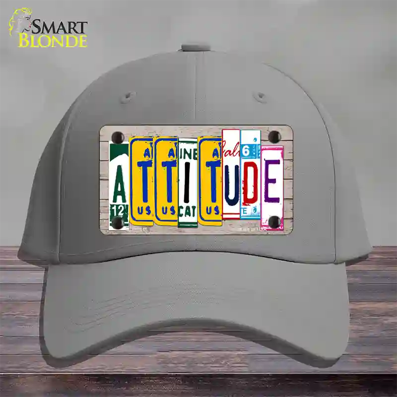 Attitude License Plate Art Wood Novelty License Plate Hat Cotton / Gray