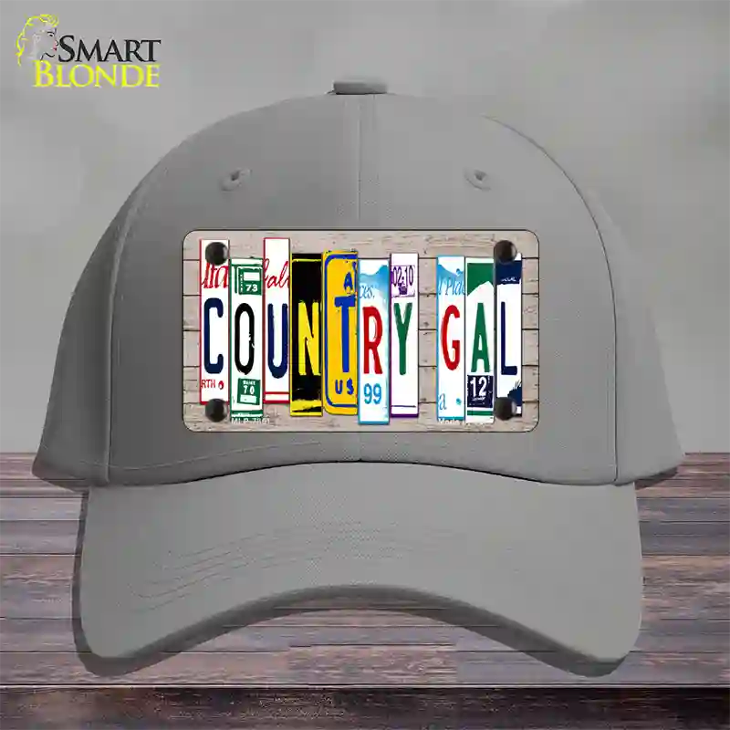 Country Gal Plate Art Novelty License Plate Hat Cotton / Gray