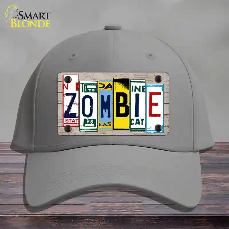 Zombie License Plate Art Wood Novelty License Plate Hat Cotton / Gray