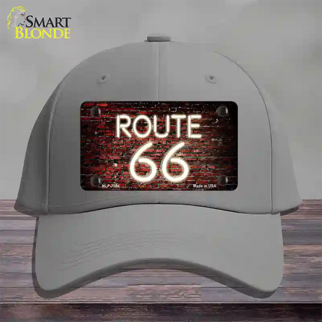 Route 66 Neon Brick Novelty License Plate Hat Cotton / Gray