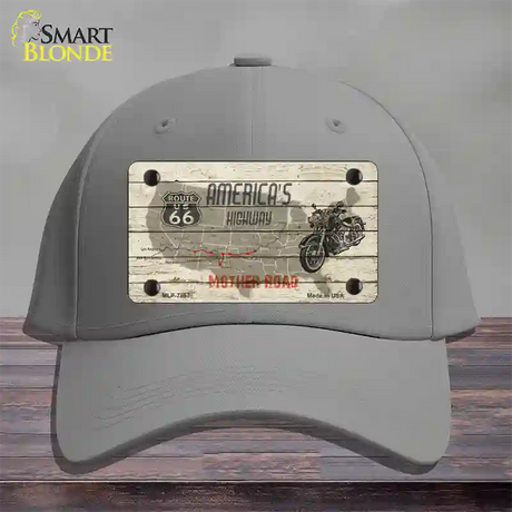 Americas Highway Route 66 Novelty License Plate Hat Cotton / Gray