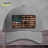 Route 66 American Flag Transparent Novelty License Plate Hat Cotton / Gray