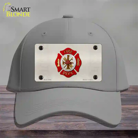 Fire Department Novelty License Plate Hat Cotton / Gray