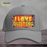 I Love Quilting Novelty License Plate Hat Cotton / Gray