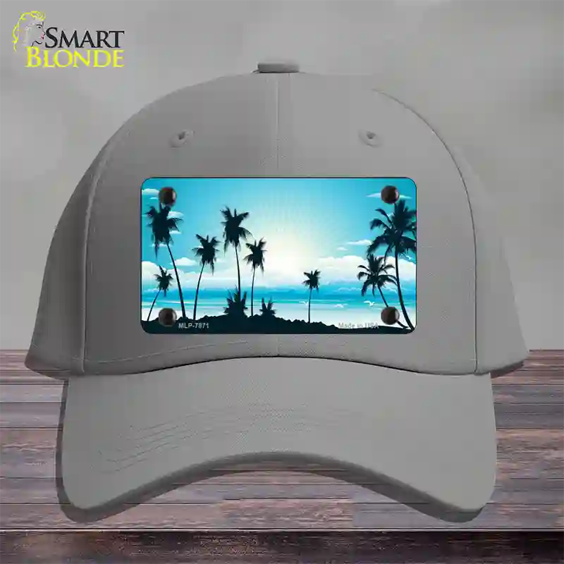 Sunset Blue Novelty License Plate Hat Cotton / Gray