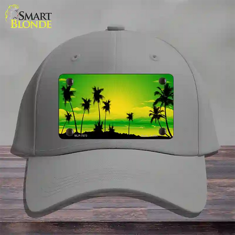 Sunset Yellow Green Novelty License Plate Hat Cotton / Gray