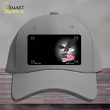 Eagle Flag Offset Novelty License Plate Hat Cotton / Gray