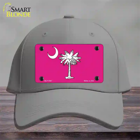 South Carolina Flag Pink Novelty License Plate Hat Cotton / Gray