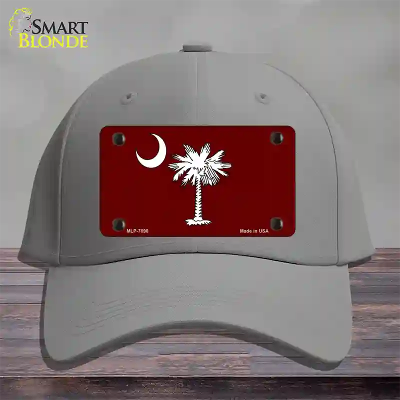 South Carolina Flag Burgundy Novelty License Plate Hat Cotton / Gray