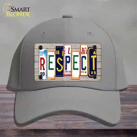 Respect Wood License Plate Art Novelty License Plate Hat Cotton / Gray