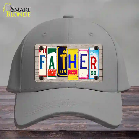 Father Wood License Plate Art Novelty License Plate Hat Cotton / Gray