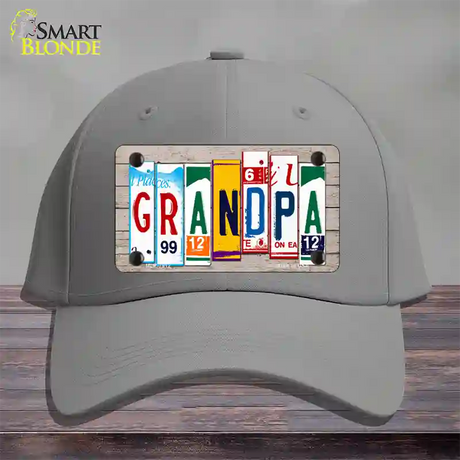 Grandpa Wood License Plate Art Novelty License Plate Hat Cotton / Gray