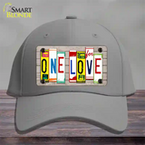 One Love Wood License Plate Art Novelty License Plate Hat Cotton / Gray