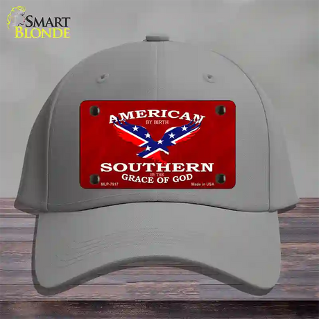 American By Birth Novelty License Plate Hat Cotton / Gray