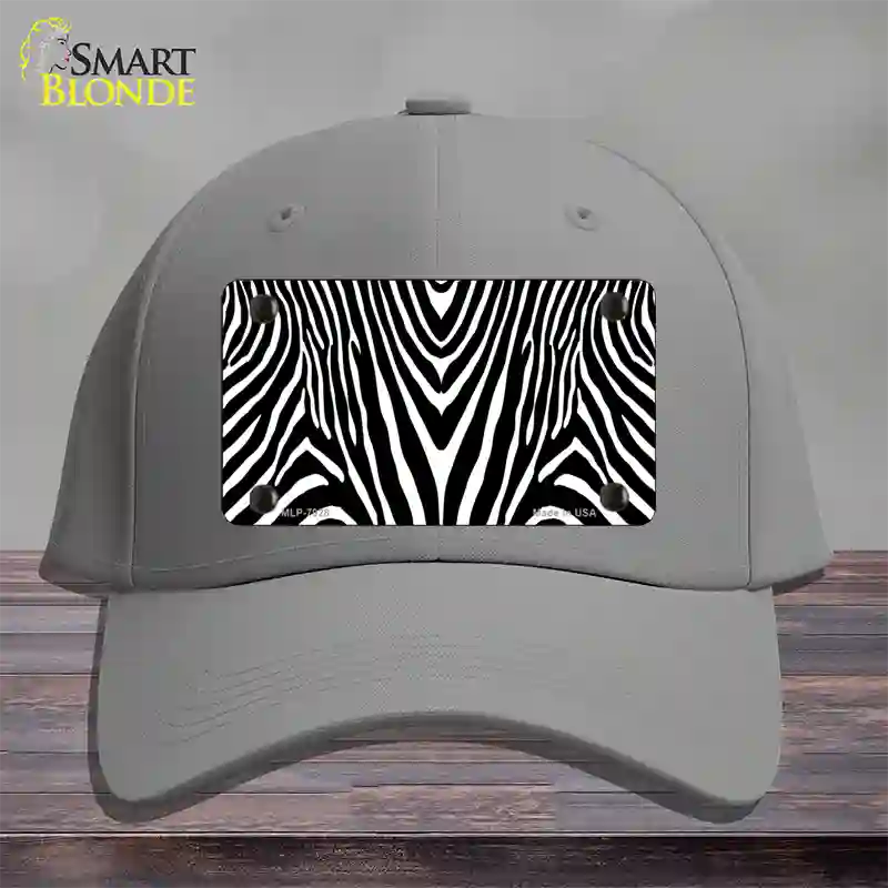 Zebra Print Novelty License Plate Hat Cotton / Gray