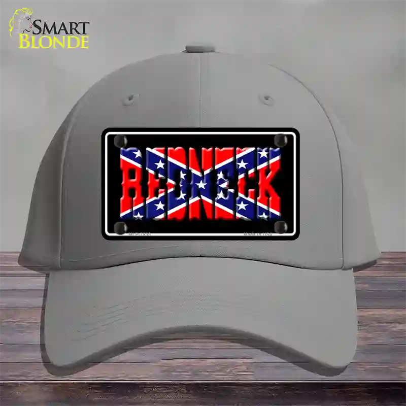 Redneck Confederate Flag Black Novelty License Plate Hat Cotton / Gray