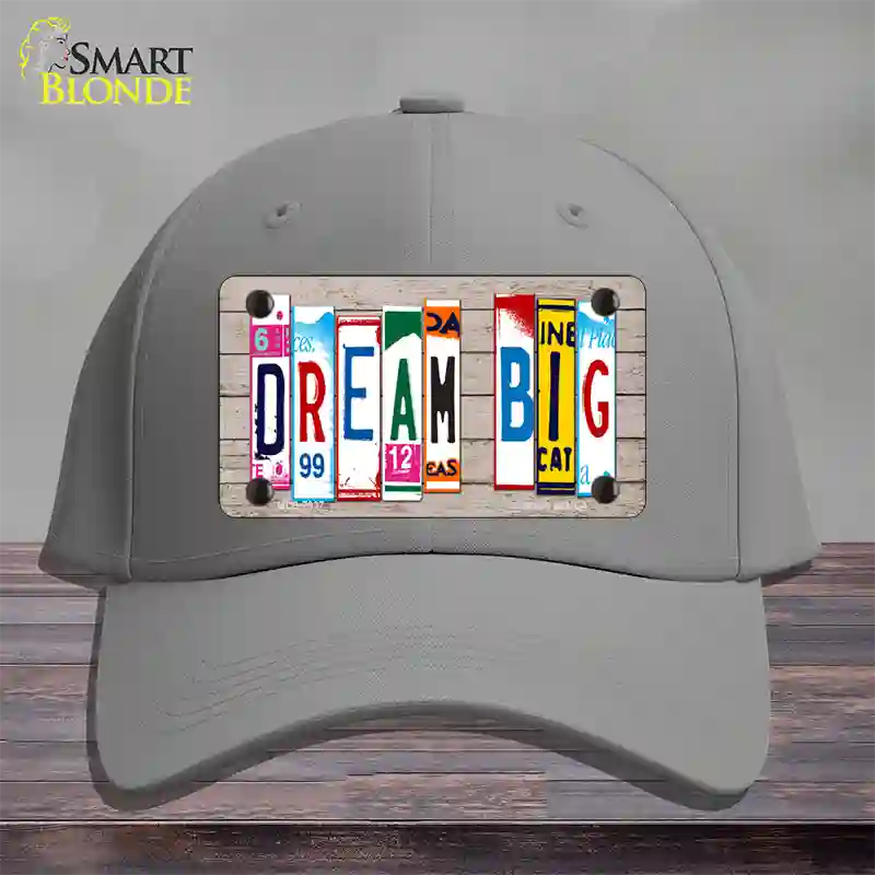 Dream Big Wood License Plate Art Novelty License Plate Hat Cotton / Gray