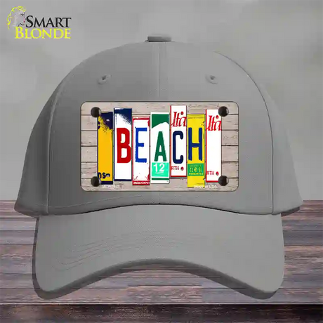 Beach Wood License Plate Art Novelty License Plate Hat Cotton / Gray