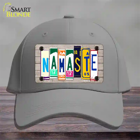 Namaste Wood License Plate Art Novelty License Plate Hat Cotton / Gray