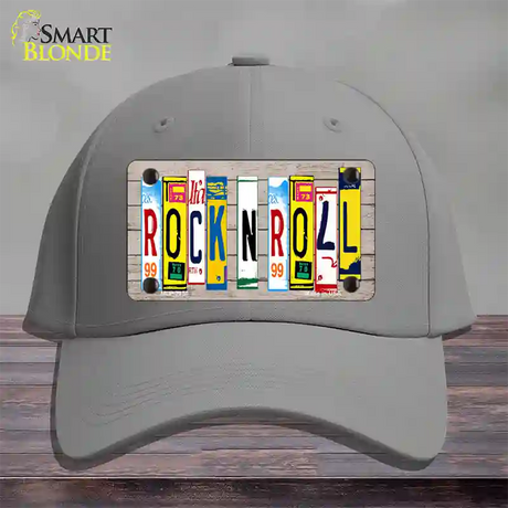 Rock N Roll Wood License Plate Art Novelty License Plate Hat Cotton / Gray