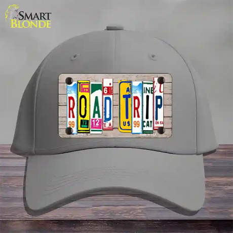 Road Trip Wood License Plate Art Novelty License Plate Hat Cotton / Gray