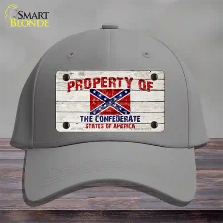 Property Of Confederate States Novelty License Plate Hat Cotton / Gray