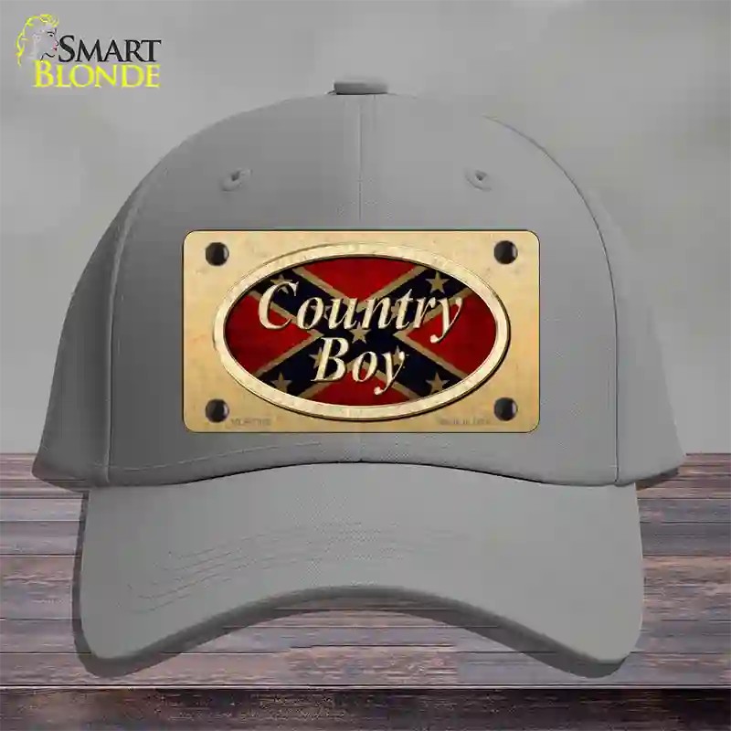 Country Boy Confederate Novelty License Plate Hat Cotton / Gray