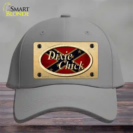 Dixie Chick Confederate Novelty License Plate Hat Cotton / Gray