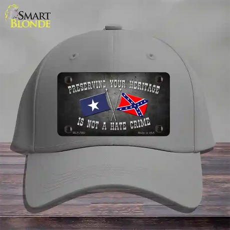 Preserving Heritage Not A Crime Novelty License Plate Hat Cotton / Gray